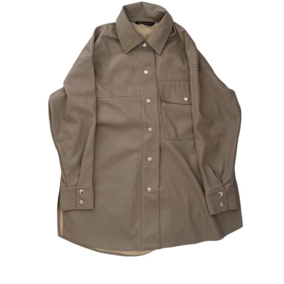 ✰zara faux leather overshirt✰ - Picture 3 of 5